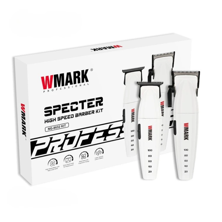 Zestaw Maszynka Trymer WMARK NG-8632 dodatkowe ostrza Biały 2