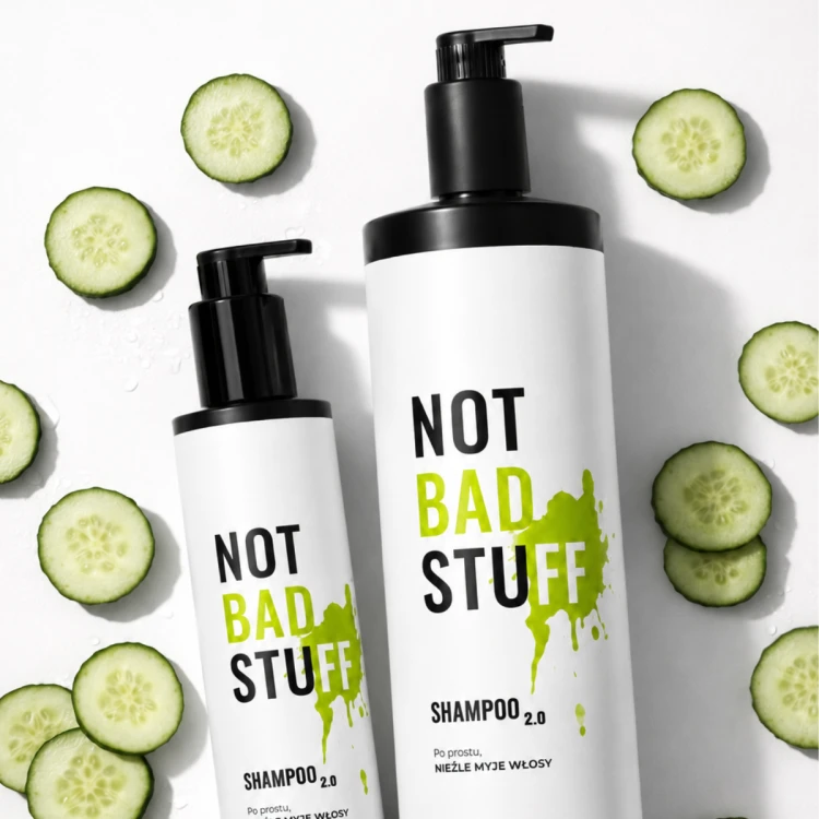 NOTBAD Szampon 200ml i 1000ml - duet ogorkowy