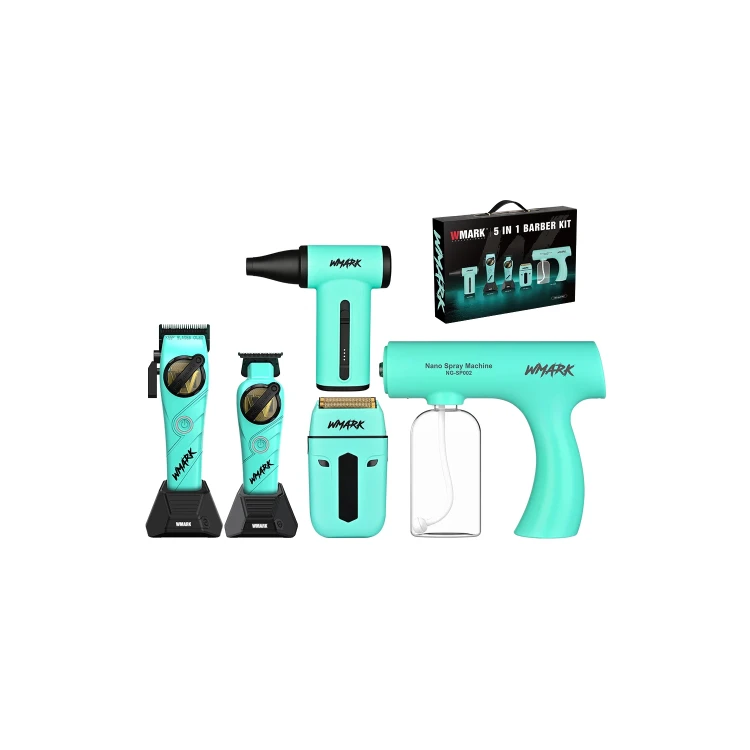 WMARK NG-8637 KIT — zestaw barberski 5 w 1 — niebieski