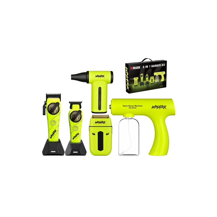 WMARK NG-8637 KIT — zestaw barberski 5 w 1 — zielony