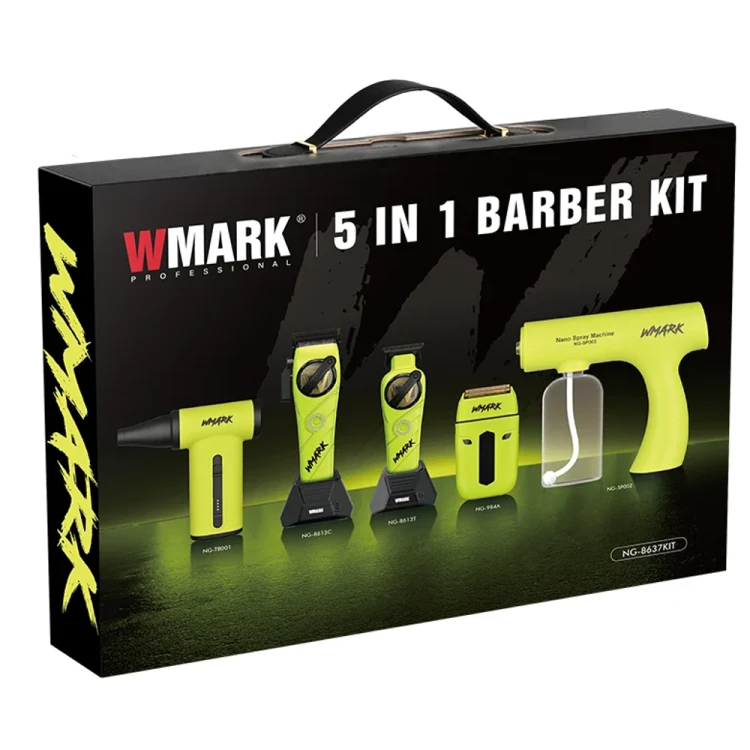 WMARK NG-8637 KIT — zestaw barberski 5 w 1 — zielony
