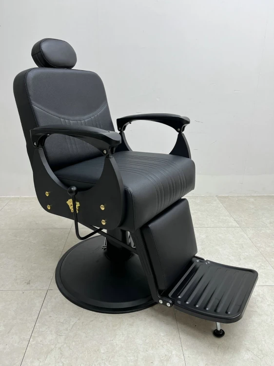 Fotel barberski B63-CH121 czarny