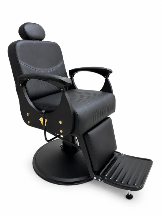Fotel barberski B63-CH121 czarny